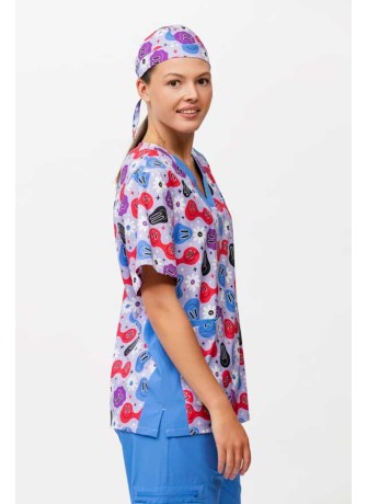 Bandana Esteticista Elástica Estampada Profesional