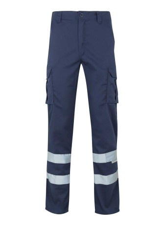 Pantalón de trabajo con cintas reflectantes  Velilla 103014S Azul Navy