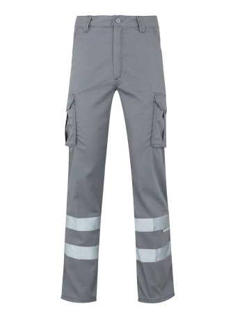 Pantalón de trabajo con cintas reflectantes  Velilla 103014S Gris