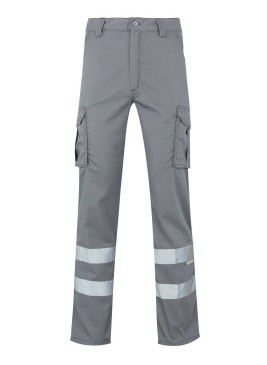 Pantalón de trabajo con cintas reflectantes  Velilla 103014S Gris
