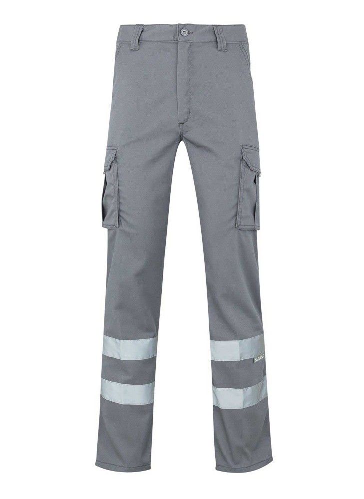 Pantalón de trabajo con cintas reflectantes  Velilla 103014S Gris