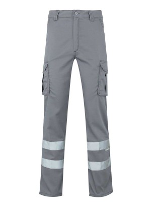 Pantalón de trabajo con cintas reflectantes  Velilla 103014S Gris