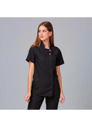 Blusa sanitaria semientallada de microfibra Garys 653200 Negra