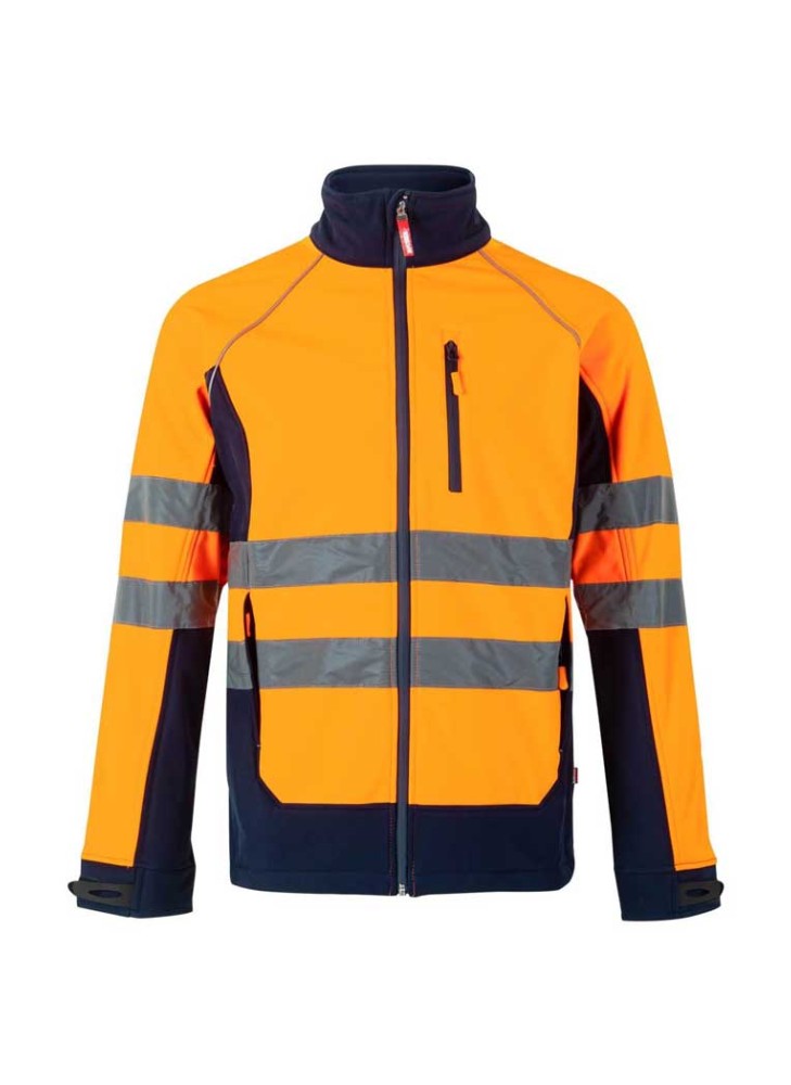 Cazadora alta visibilidad soft shell Velilla 306001 Marino-Naranja