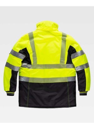 Parka alta visibilidad acolchada e impermeable Workteam C3515 Amarillo-negro