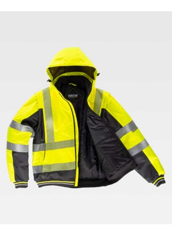 Cazadora alta visibilidad contra el frío Workteam C3535 Amarillo-negro