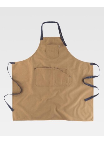Delantal de camarero con peto Workteam M712 Beige