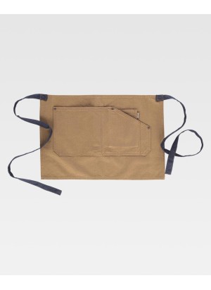 Delantal de camarero corto con bolsillo 100% algodón Workteam M713 Beige