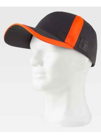 Gorra alta visibilidad con velcro Workteam WFA944 Marino-Naranja Flúor