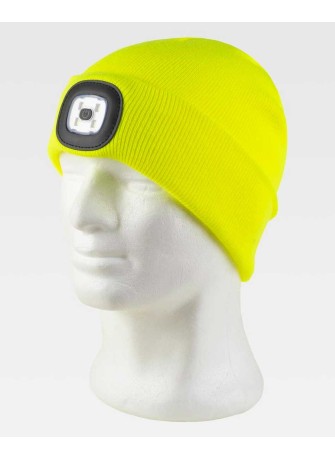 Gorro de punto con luz frontal Woryteam WFA921 Amarillo