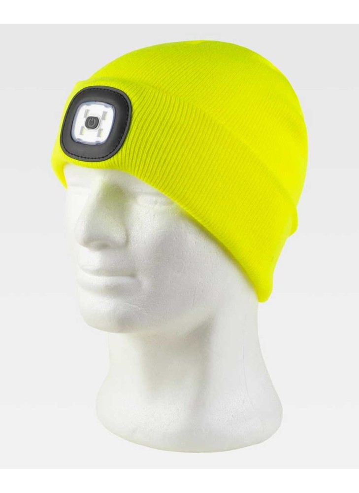 Gorro de punto con luz frontal Woryteam WFA921 Amarillo