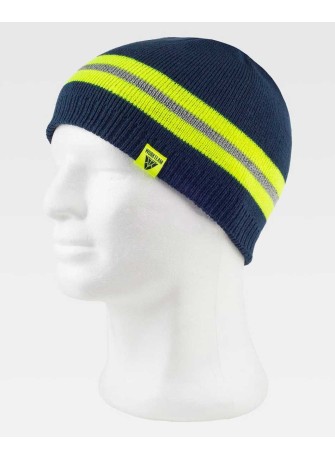 Gorro de trabajo de punto reflectante Workteam WFA919 Marino-Amarillo