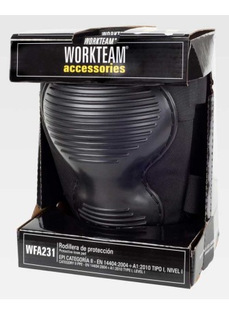 Rodilleras protección ajustes laterales de velcro Workteam WFA231 Negra