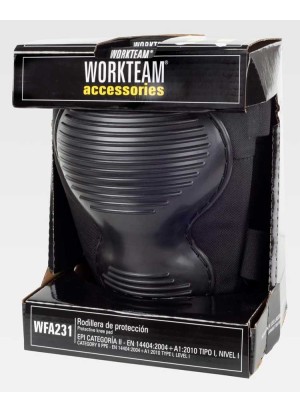 Rodilleras protección ajustes laterales de velcro Workteam WFA231 Negra