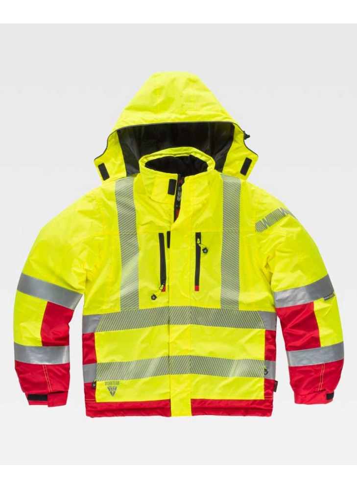 Parka alta visibilidad acolchada Workteam S9261 Amarillo-rojo