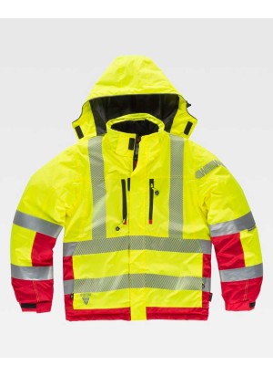 Parka alta visibilidad acolchada Workteam S9261 Amarillo-rojo