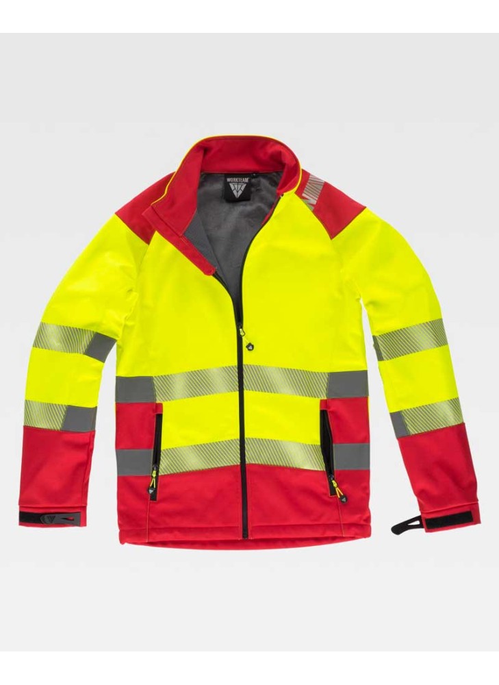 Chaqueta alta visibilidad workshell Workteam S9001 Amarillo-rojo