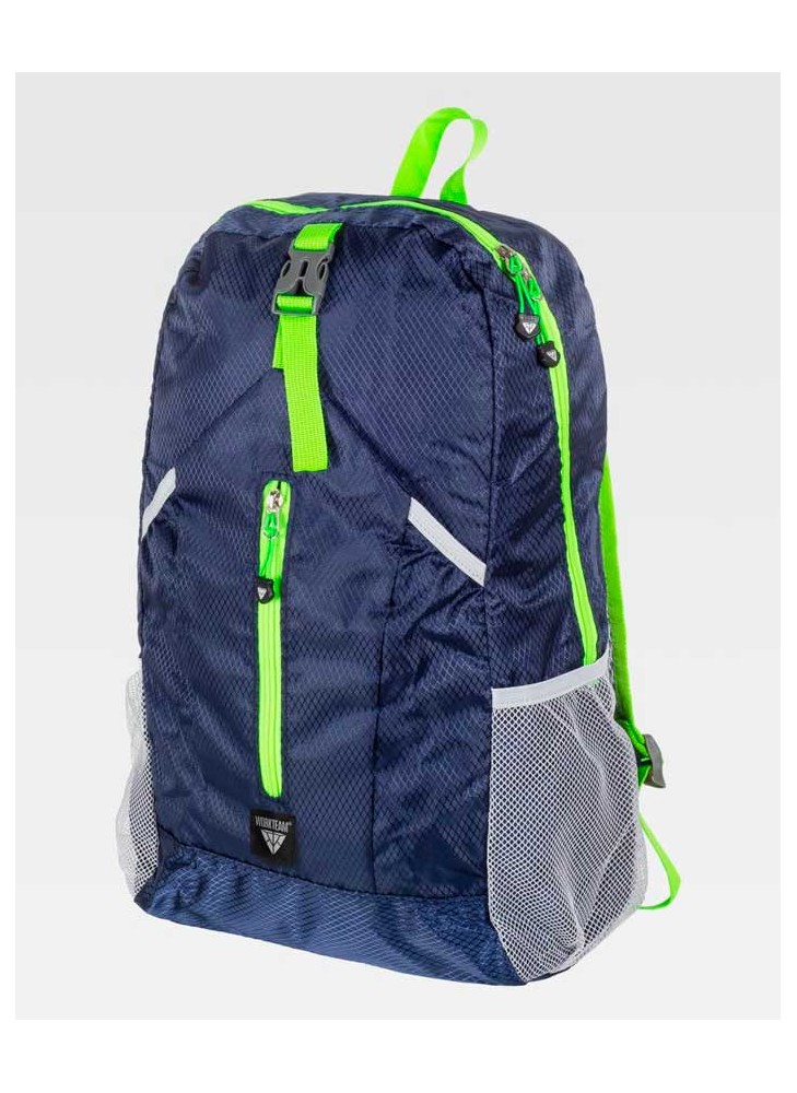 Mochila enrollable con capacidad Workteam WFA415 Marino-verde flúor