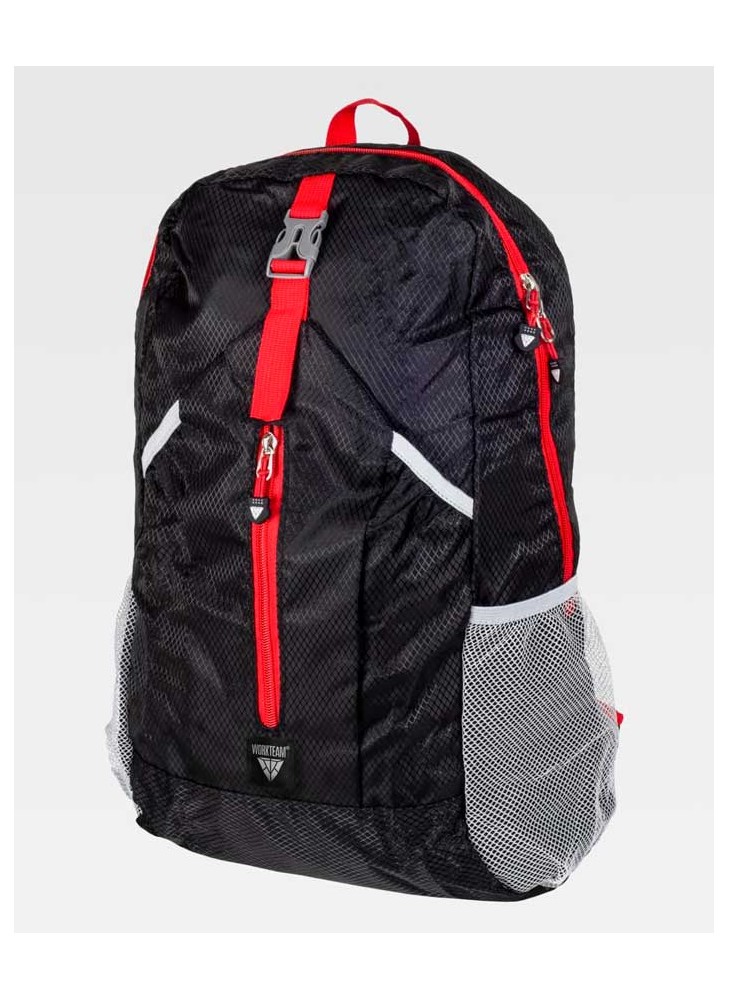Mochila enrollable con capacidad Workteam WFA415 Negro-rojo