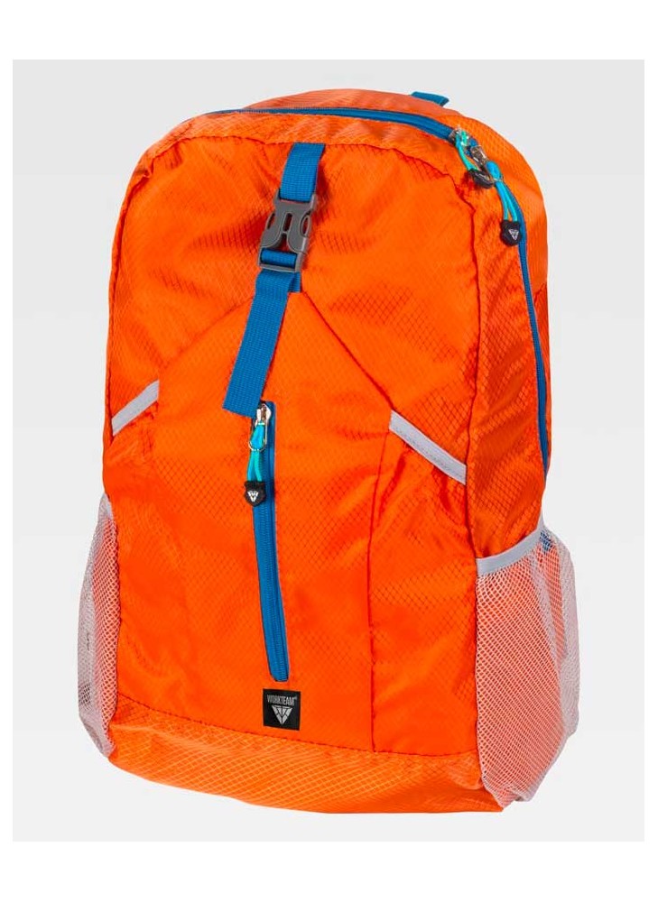 Mochila enrollable con capacidad Workteam WFA415 naranja-flúor-turquesa