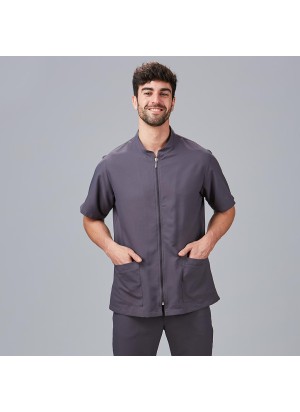 Chaqueta sanitaria semiajustada microfibra Gris marengo