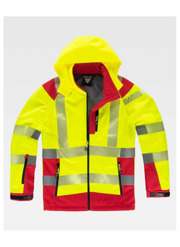 Chaqueta de trabajo Workshell Workteam S9211 Amarillo-rojo