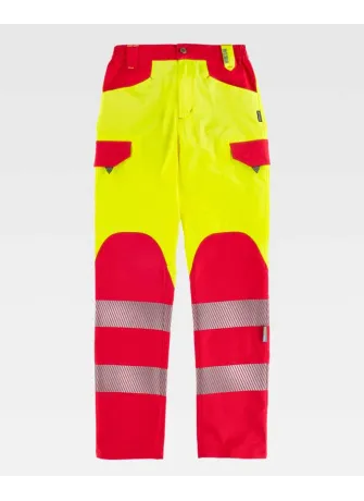 Pantalón alta visibilidad Workteam C2715 Amarillo-rojo