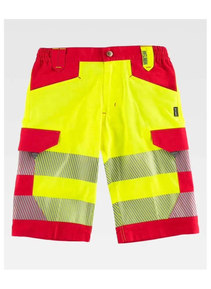 Bermudas Alta visibilidad Workteam C2707 Amarillo-rojo