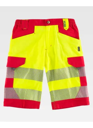 Bermudas Alta visibilidad Workteam C2707 Amarillo-rojo