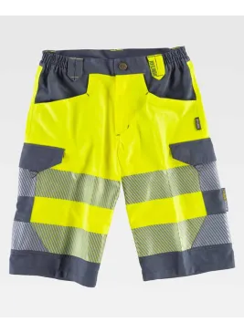 Bermudas Alta visibilidad Workteam C2707 Amarillo-gris oscuro