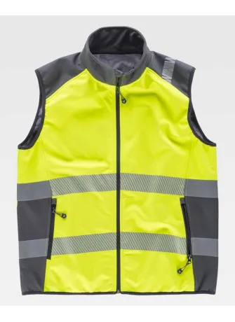 Chaleco de trabajo Workshell Workteam S9231 Amarillo-gris oscuro