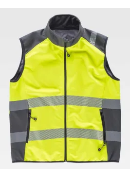 Chaleco de trabajo Workshell Workteam S9231 Amarillo-gris oscuro