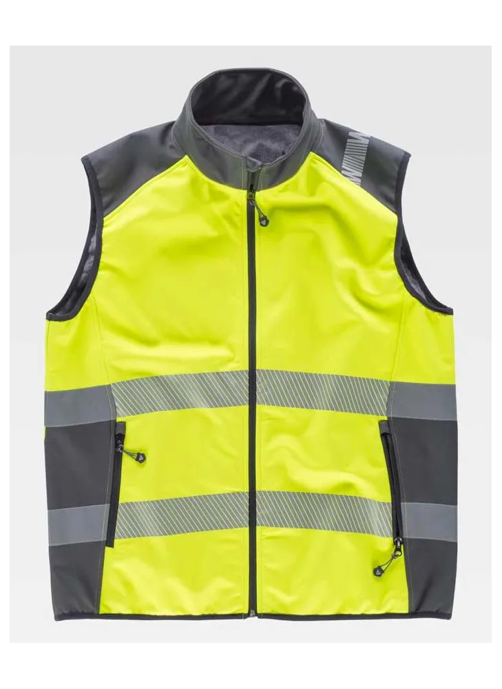 Chaleco de trabajo Workshell Workteam S9231 Amarillo-gris oscuro