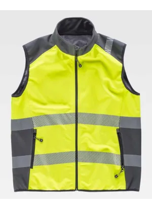 Chaleco de trabajo Workshell Workteam S9231 Amarillo-gris oscuro