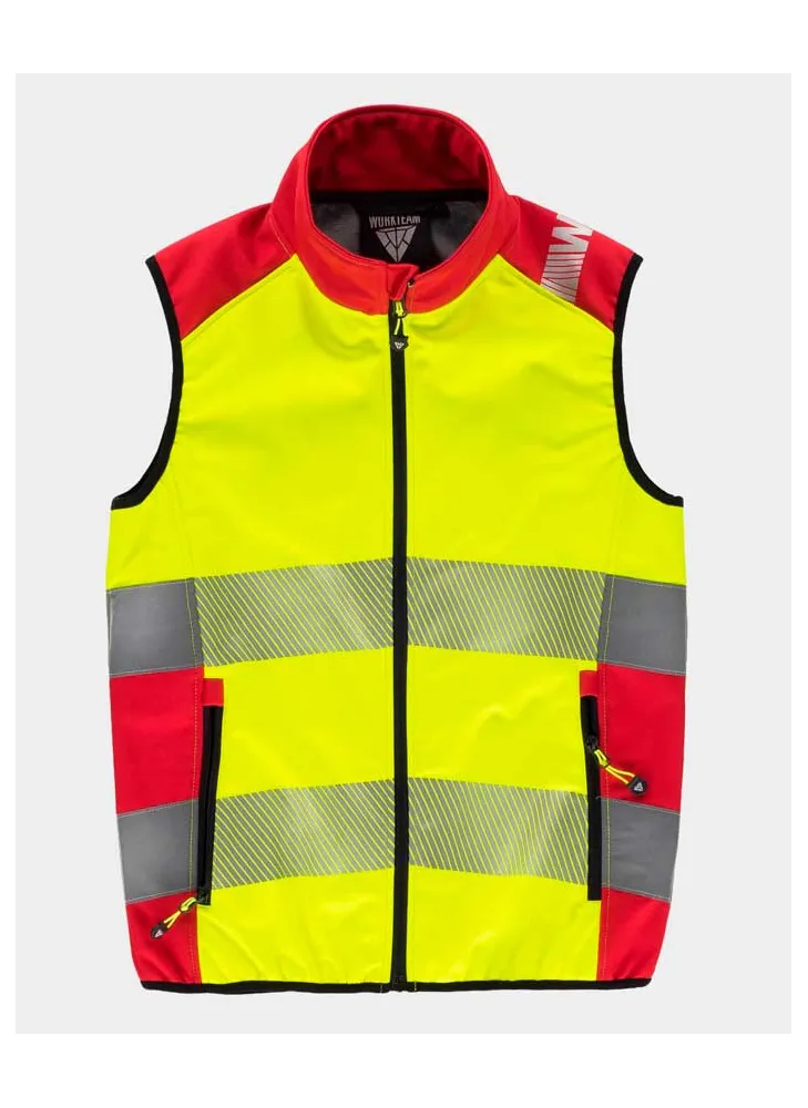 Chaleco de trabajo Workshell Workteam S9231 Amarillo-rojo