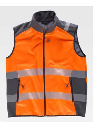Chaleco de trabajo Workshell Workteam S9231 naranja-gris oscuro