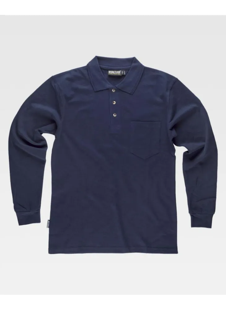 Polo de trabajo manga larga Workteam S6508 Marino