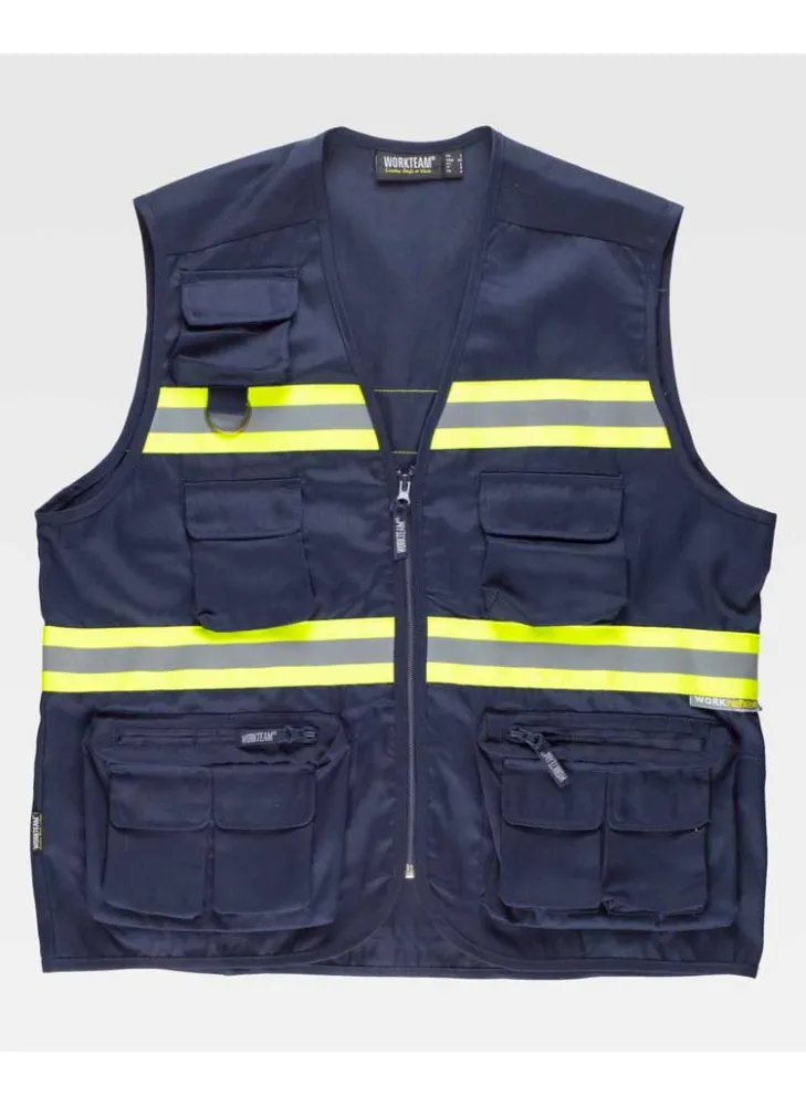 Chaleco reflectante Workteam S3136 Marino-Amarillo