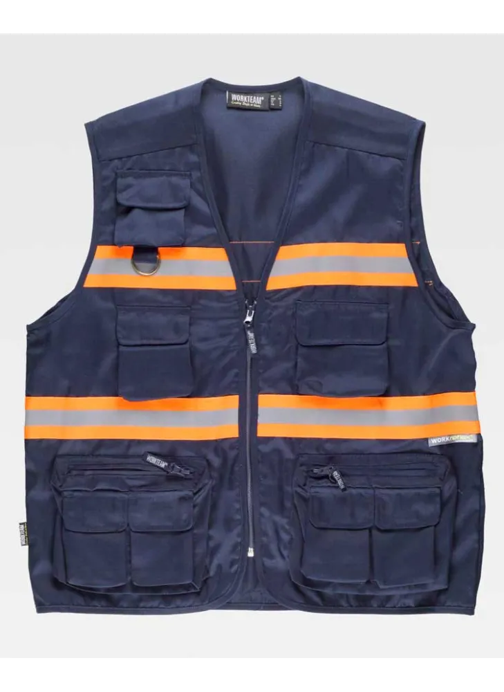 Chaleco reflectante Workteam S3136 Marino-Naranja