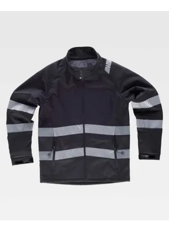 Chaqueta de trabajo reflectante workshell Workteam S9203 Negro