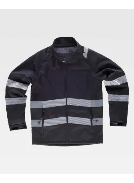 Chaqueta de trabajo reflectante workshell Workteam S9203 Negro