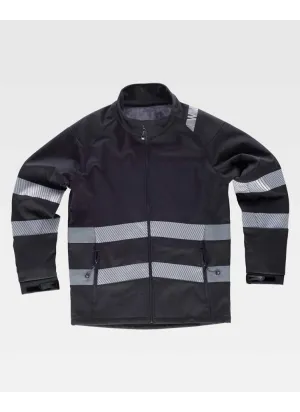Chaqueta de trabajo reflectante workshell Workteam S9203 Negro