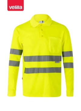 Polo de alta visibilidad manga larga Velilla 174 Amarillo