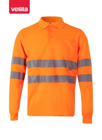 Polo de alta visibilidad manga larga Velilla 174 Naranja