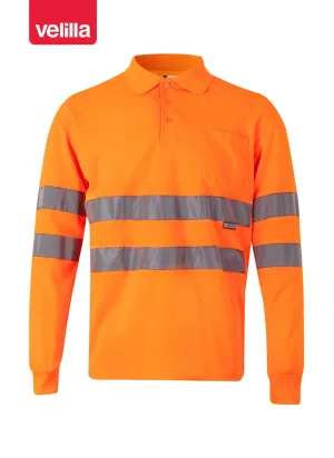 Polo de alta visibilidad manga larga Velilla 174 Naranja