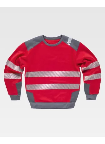 Sudadera de trabajo reflectante workteam C9042 Rojo-gris oscuro