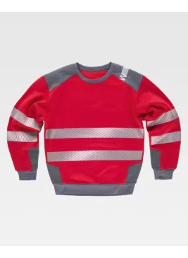 Sudadera de trabajo reflectante workteam C9042 Rojo-gris oscuro