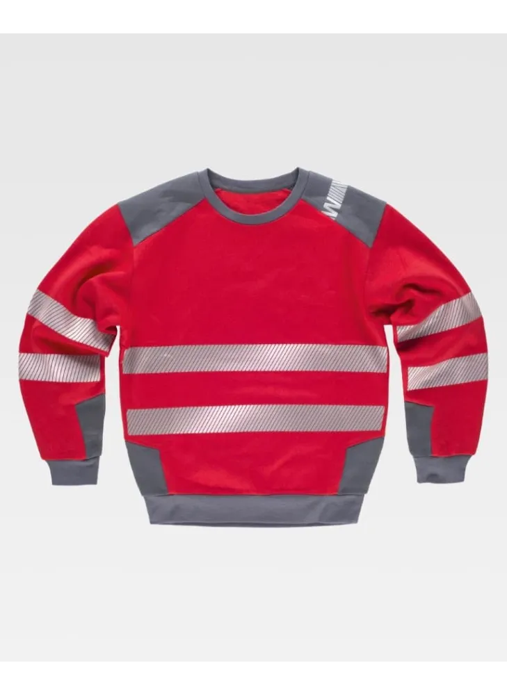 Sudadera de trabajo reflectante workteam C9042 Rojo-gris oscuro