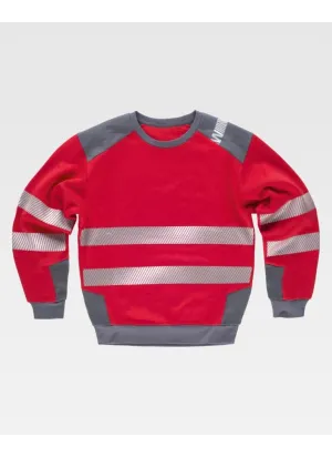 Sudadera de trabajo reflectante workteam C9042 Rojo-gris oscuro