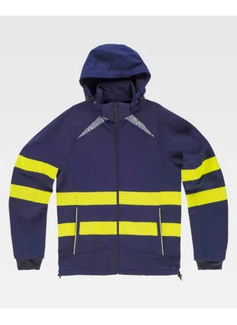 Chaqueta de alta visibilidad combinada elastica workteanS7879 marino-Amarillo
